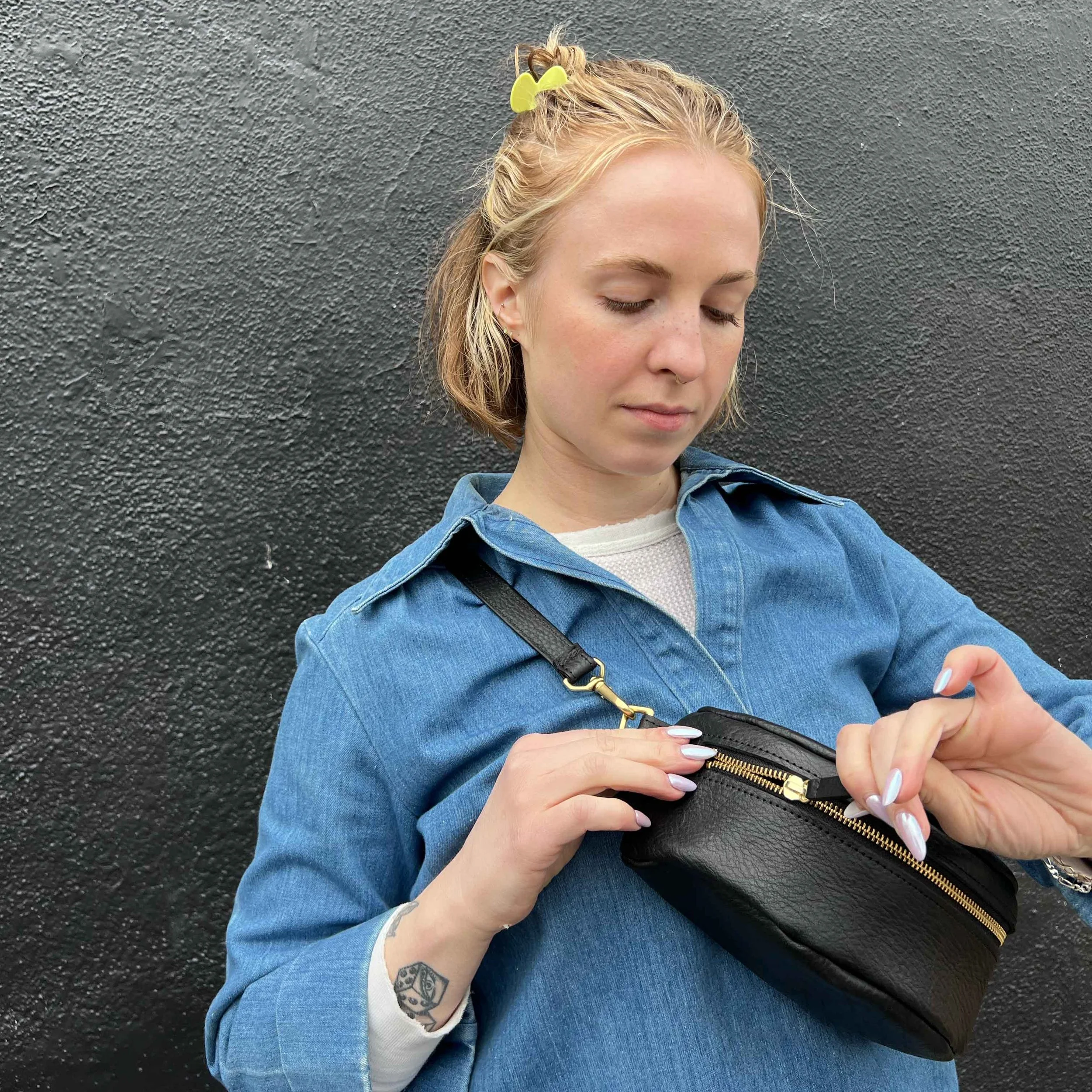 PRIMECUT: SALT + PEPPER COWHIDE BUM BAG